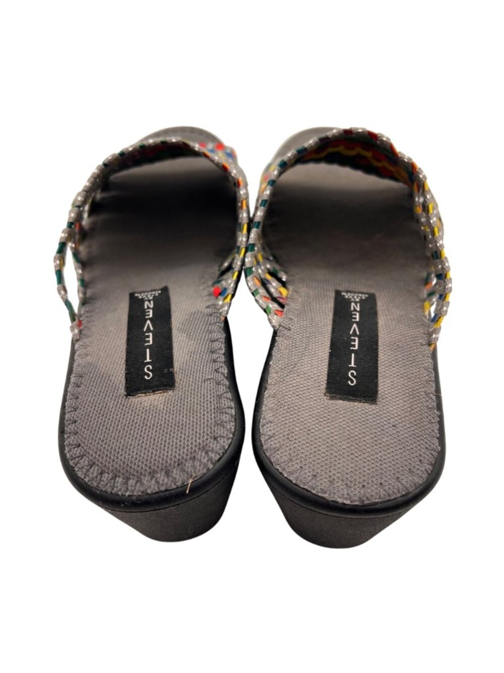 Steven By Steve Madden Bellina Multicolor Woven Open Toe Wedge Sandal Womens 6.5 - Picture 11 of 13
